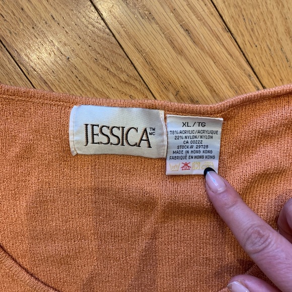 💙 Coral & Dark Green Striped Short Sleeve Sweater - Picture 2 of 4